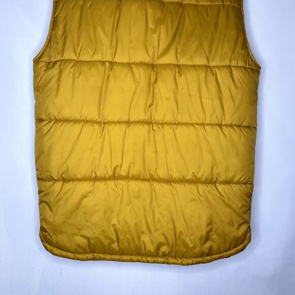 Koman Puffer Vest Mustard Yellow Full Zip Pocket Size Medium - Picture 9 of 13